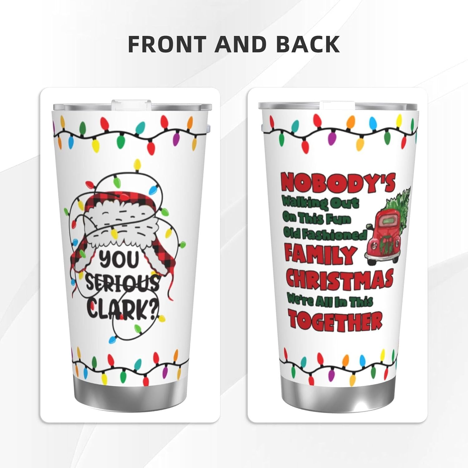 National Lampoon's Christmas Vacation Gift, Clark Griswold Tumbler, You Serious Clark Mug, Funny Movie Tumbler 20 oz, Xmas Gifts for Women Birthday Gifts - Image 4
