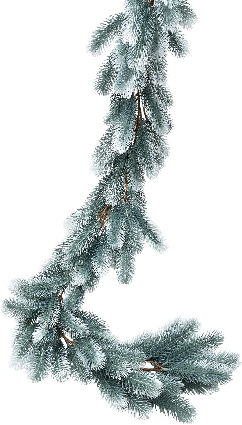 DearHouse 6Ft Artificial Pine Christmas Garland Winter Greenery Garland for Holiday Season Mantel Fireplace Table Runner Centerpiece Décor (White)