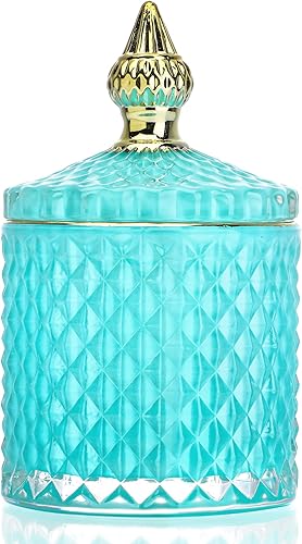 KANPURA Tarros de boticario de vidrio transparente con tapas, tarros de vidrio decorativos con tapas, tarro de caramelo de cristal para boda,