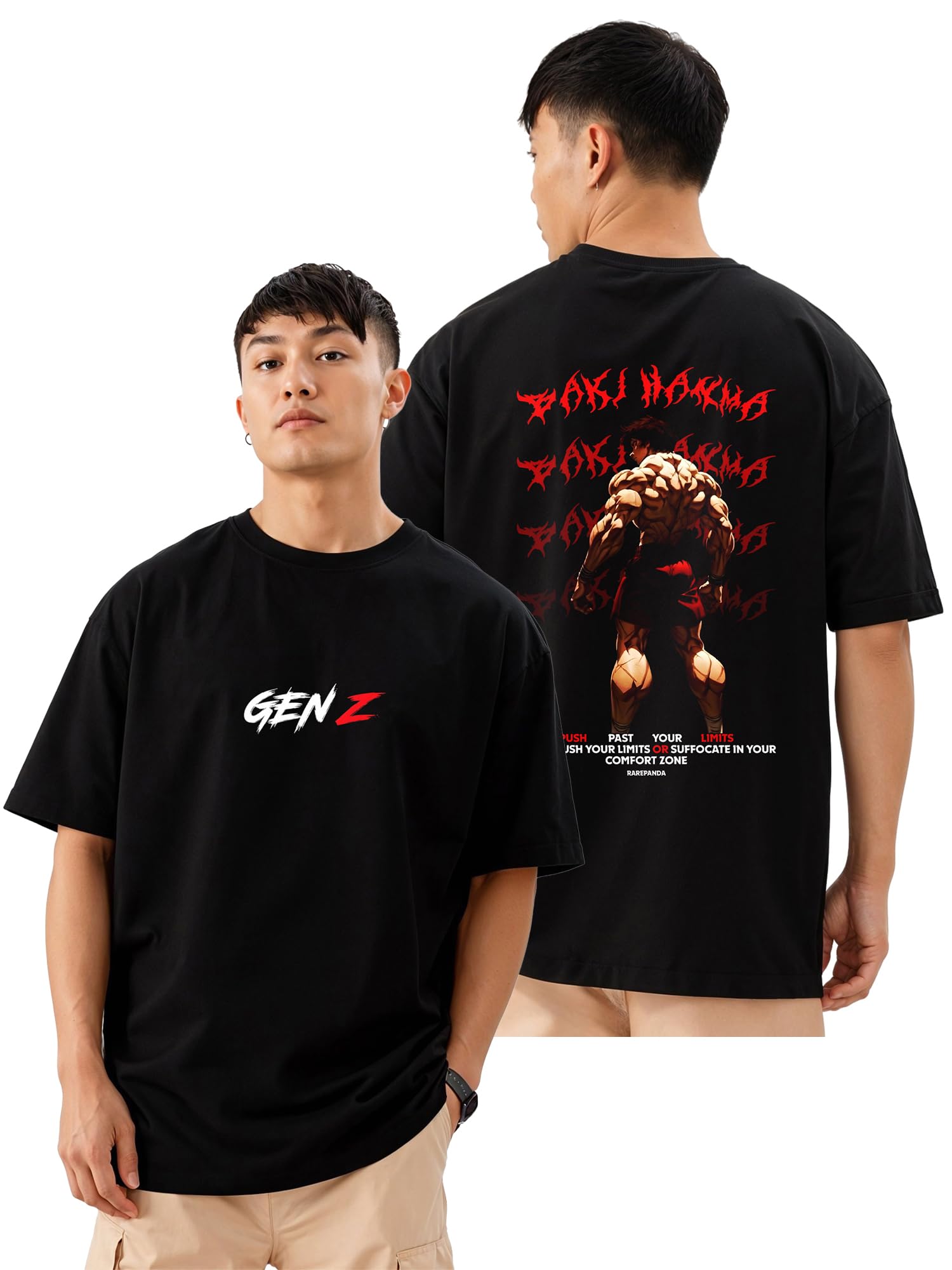 Buy RAREPANDA Gym Printed T Shirt Men | Oversized Tshirt Men