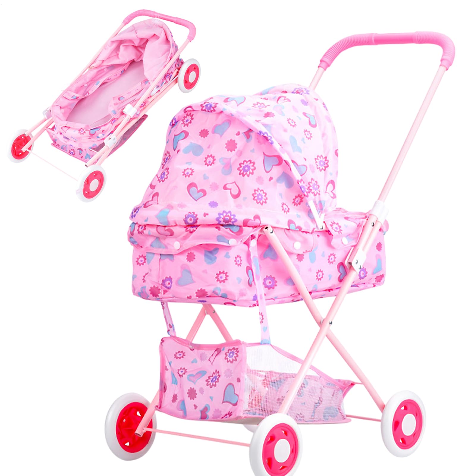 Spielzeug-für Miniaturpuppen Robust Geräumig Realistisches Rollenspiel | Zubehör für Kinderwagen-Rollenspiele Kinderzimmer-Spielzeugkinderwagen für Kindertag, Erntedankfest und Geburtstag