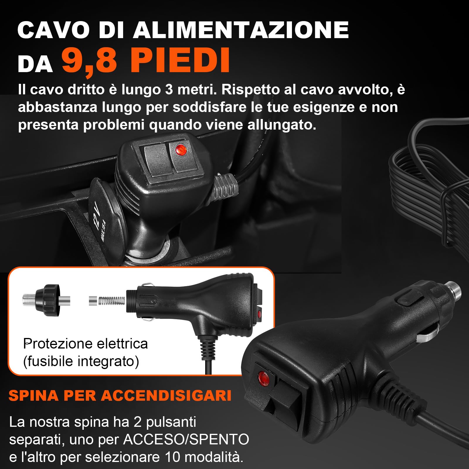 antom lampeggiante led 2 Pezzi, 9-60V lampeggiante trattore con Cavo da 3 Metri e Doppio Interruttore per Carrelli Elevatori, Trattori, Rimorchi, UTV, SUV - Ideale per Cantieri e Traffico Stradale