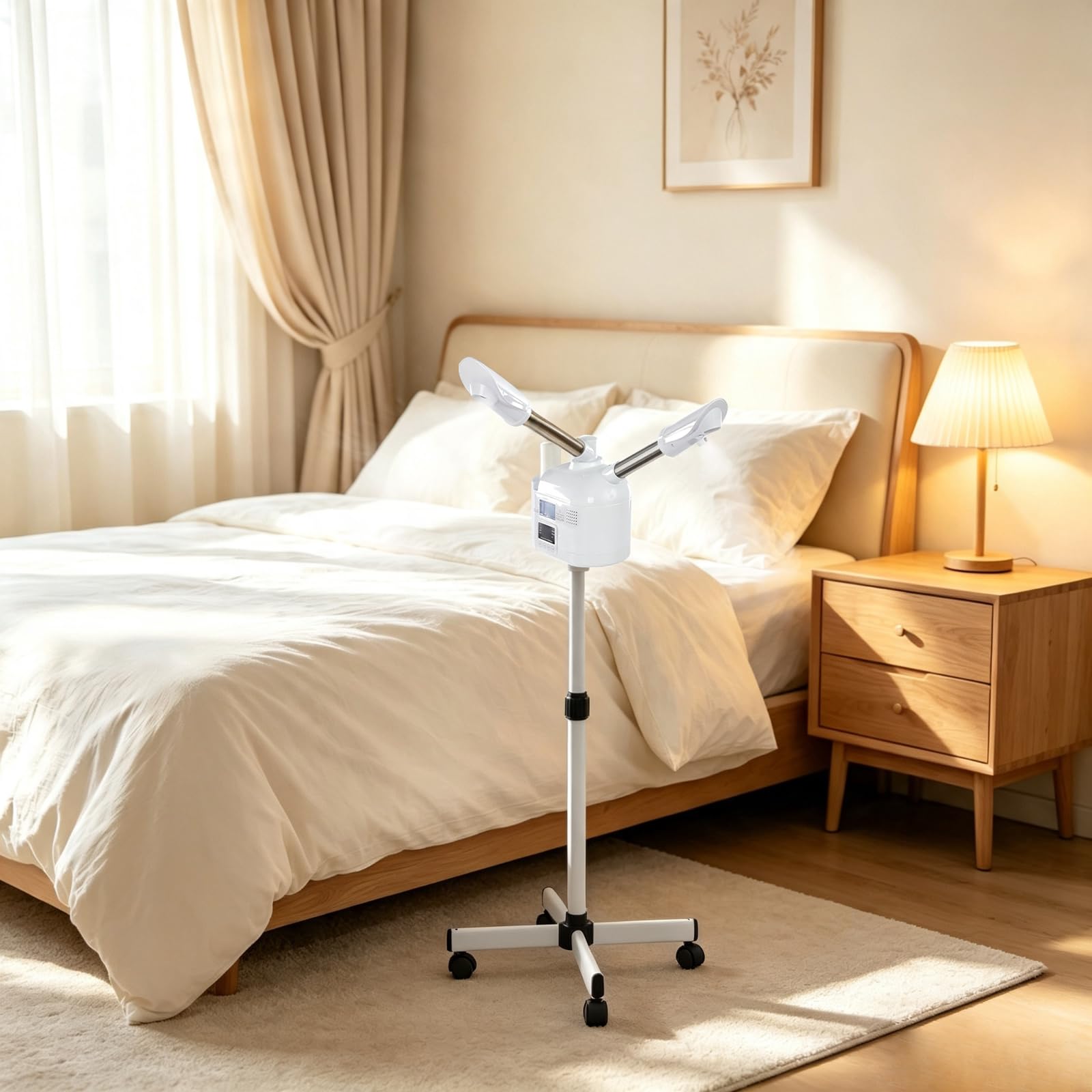 3 in 1 Gesichtsdampfer mit LED-Lupenlampen, 650W Kosmetik Ozon Bedampfer