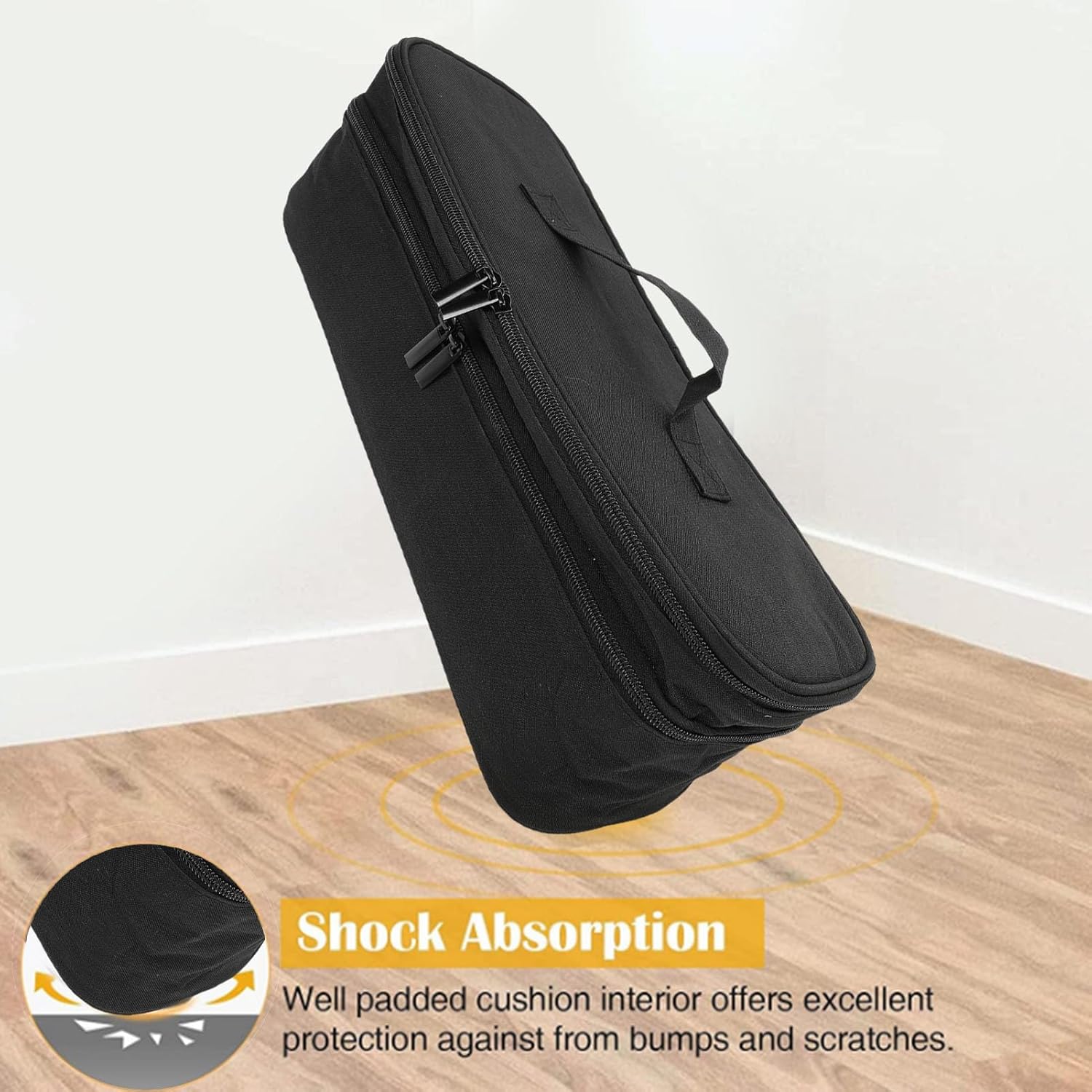 Asixxsix Hair Tools Travel Bag, Double Layer Canvas Travel Carrying Case for Hair Styling Tools, Waterproofing Hair Dryer Case for Curling Iron and Hair Dryer (Black)