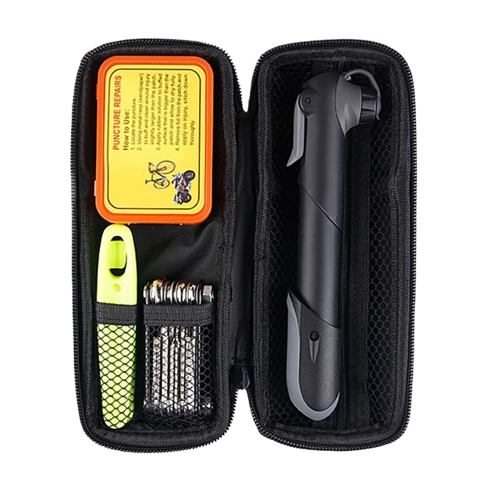 Kit De Herramientas De Reparación Portátil For Bicicleta, Bolsa De Fijación De Neumáticos Multifuncional Con Bomba De Aire Y Parches For Cámara De Aire