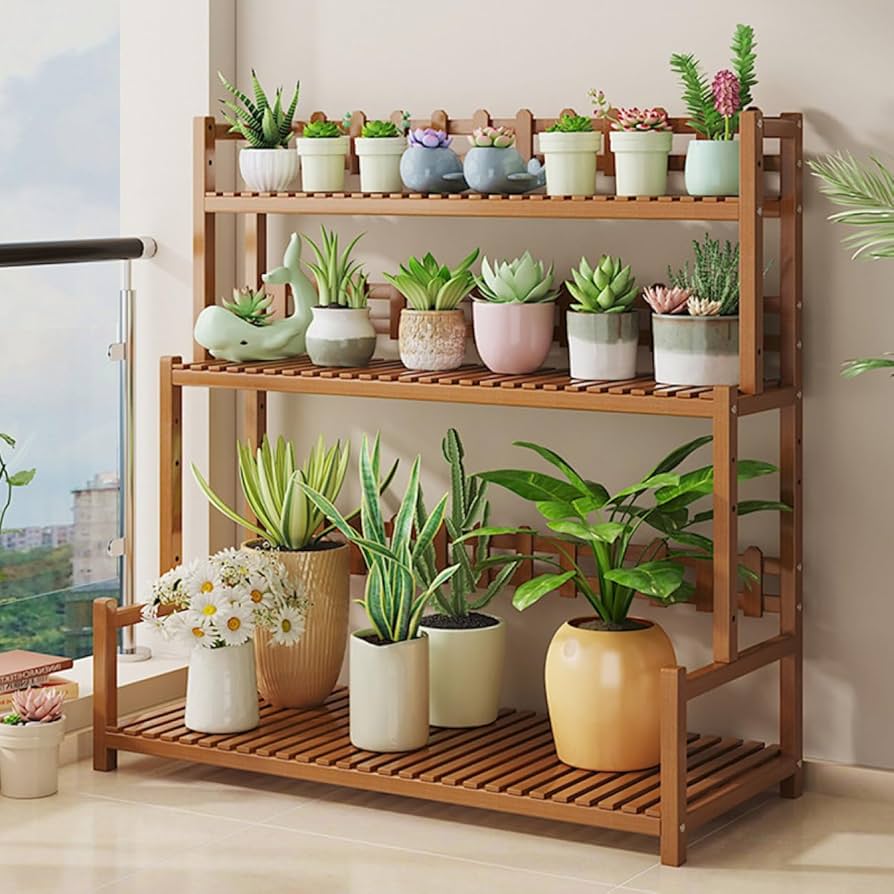 3段木製プランターラック Amazon.co.jp: Susire フラワースタンド 屋外 室内 3段 木製