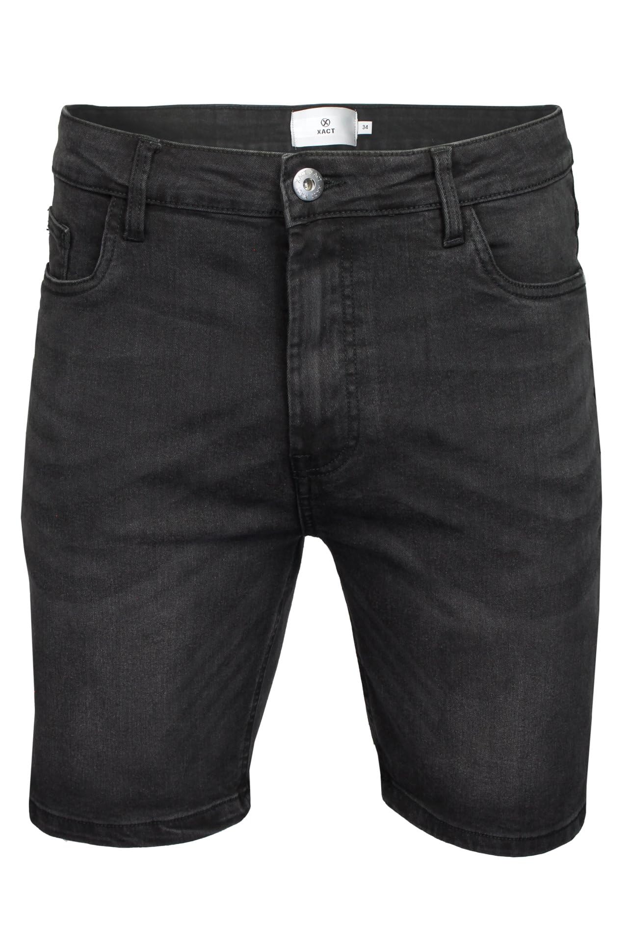 Xact Pantalones Cortos Denim Hombre – Stretch 10 oz, Corte Regular, 5 Bolsillos, Cierre de Cremallera – Look Casual