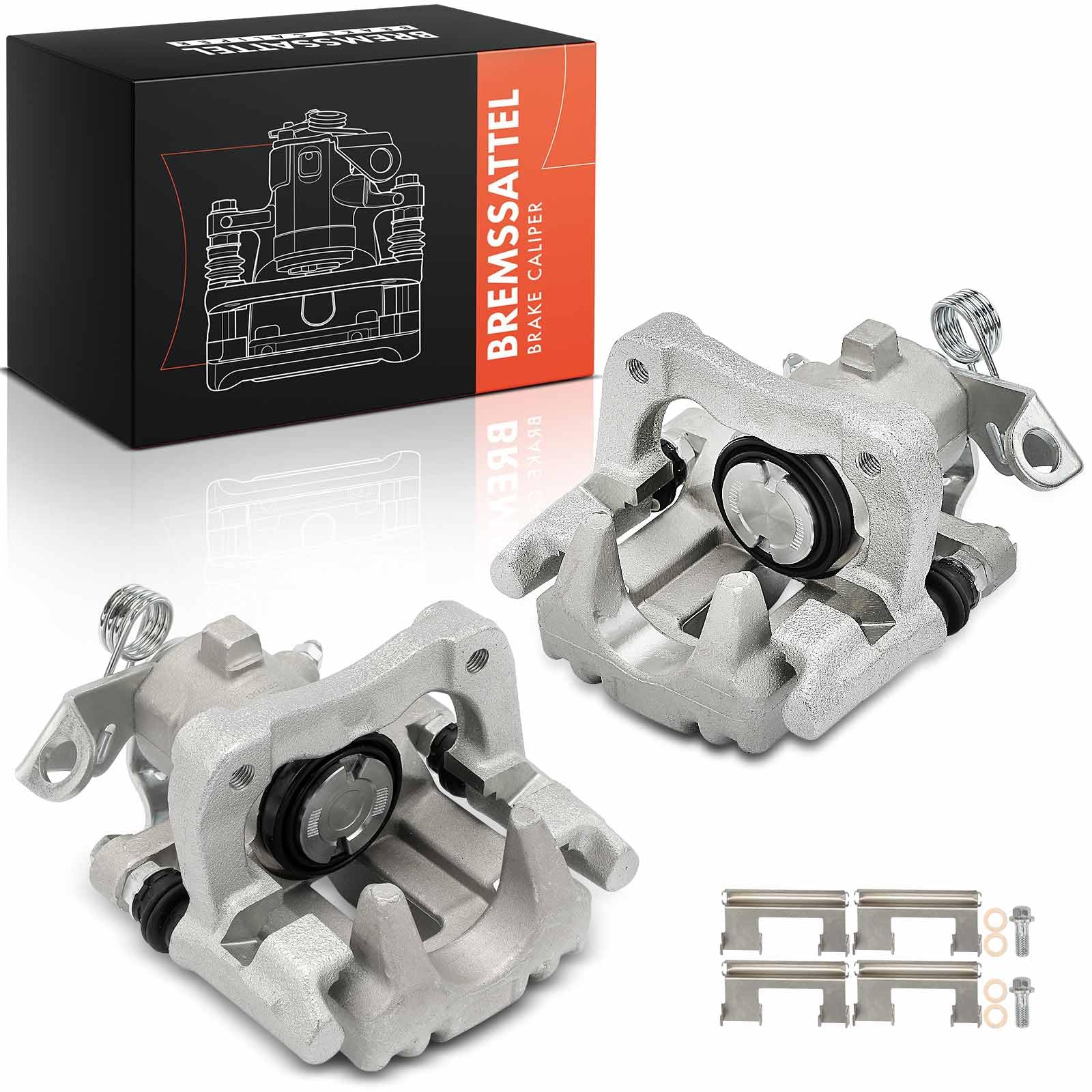 Frankberg 2 pinzas de freno traseras con soporte 1J0615423D | Distancia entre orificios de montaje: 90 mm, Fundición de aluminio; Compatible con: Nuevo Beetle 1C1 9C1, A3 8L1