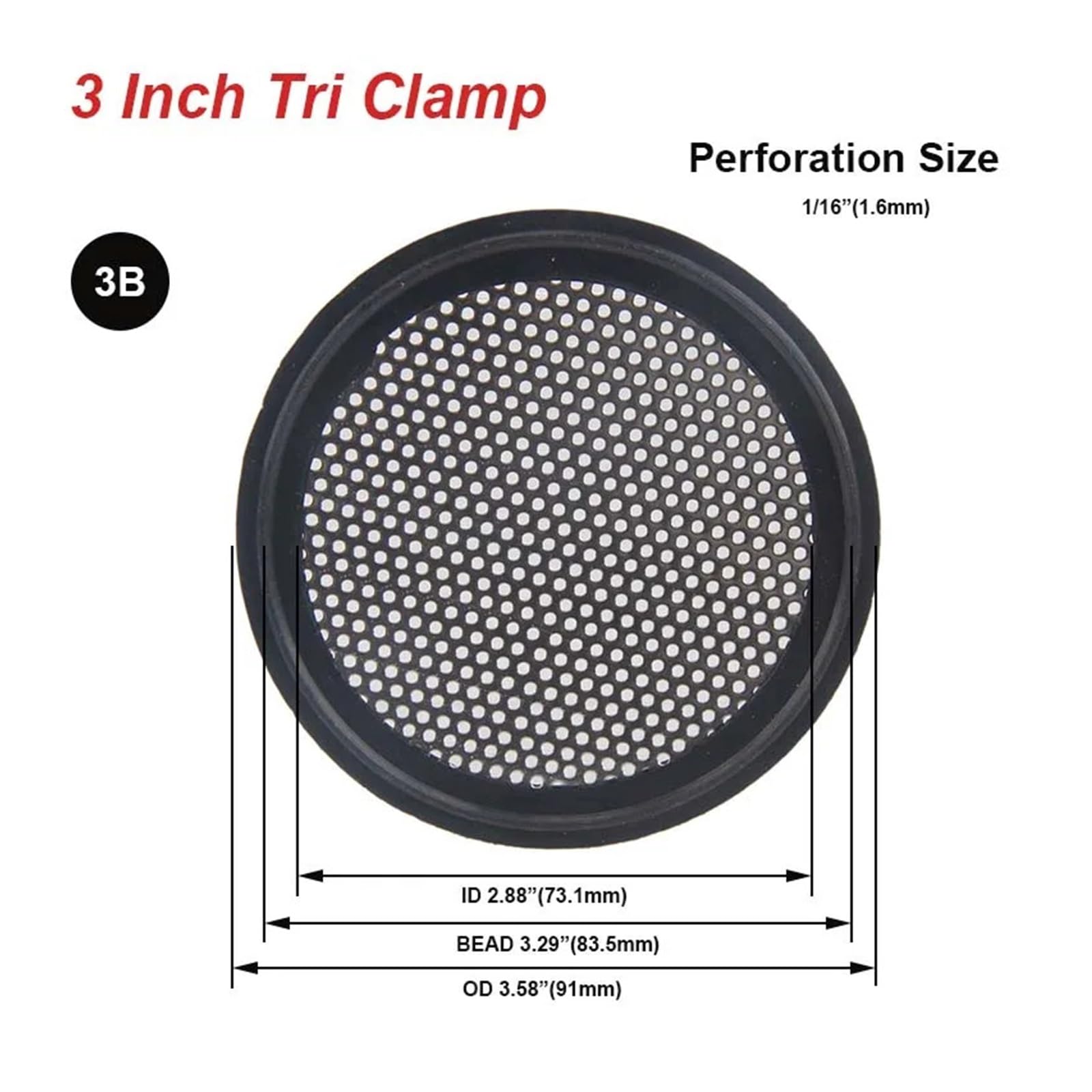 Joint de plaque perforée Tri-Clamp en acier inoxydable 304 joints de filtration (3B)