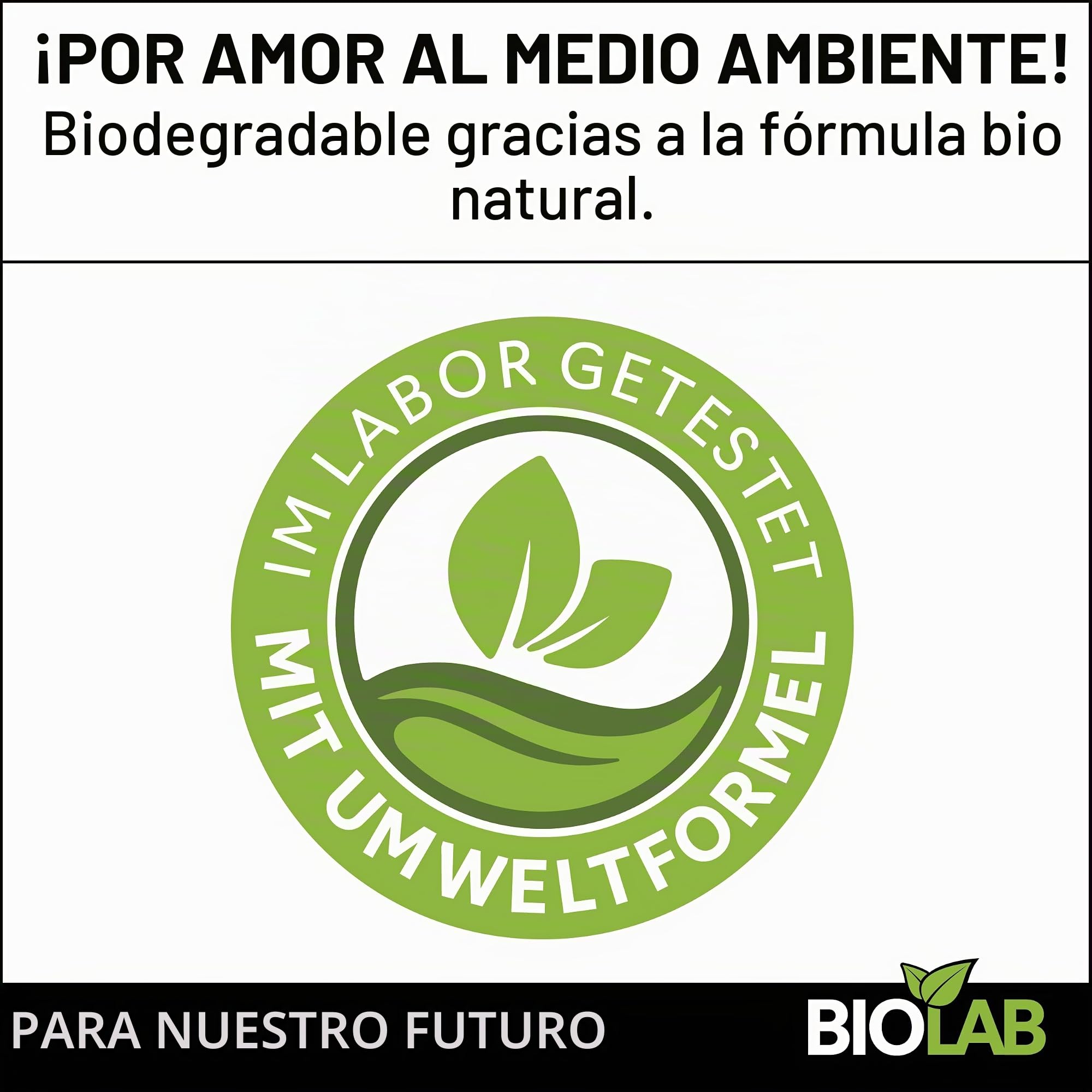 BIOLAB Limpiador de cabezales de afeitado Bio (1000 ml) líquido de recambio para Clean & Renew, apto para Braun Series, Philips cabezal de afeitado y estación de limpieza de afeitadora