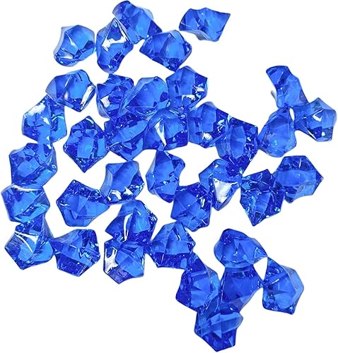 Diamantes de plástico azul, 160 piezas de rocas de hielo trituradas de acrílico triturado, piedras preciosas acrílicas a granel para rellenos de