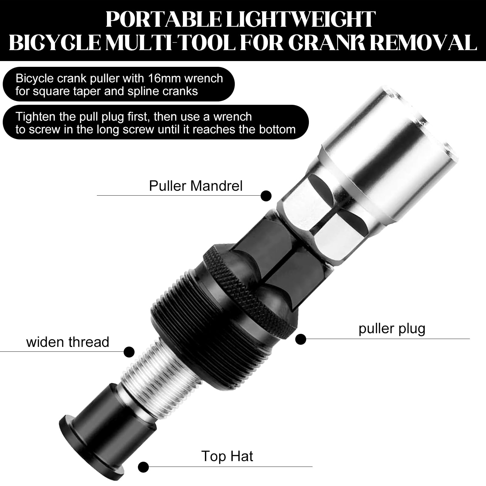 Outil D'extraction De Manivelle De Vélo Avec Outil De Retrait De Manivelle De Velo Outil De Retrait De Boitier De Velo Outil De Retrait De Pedalier