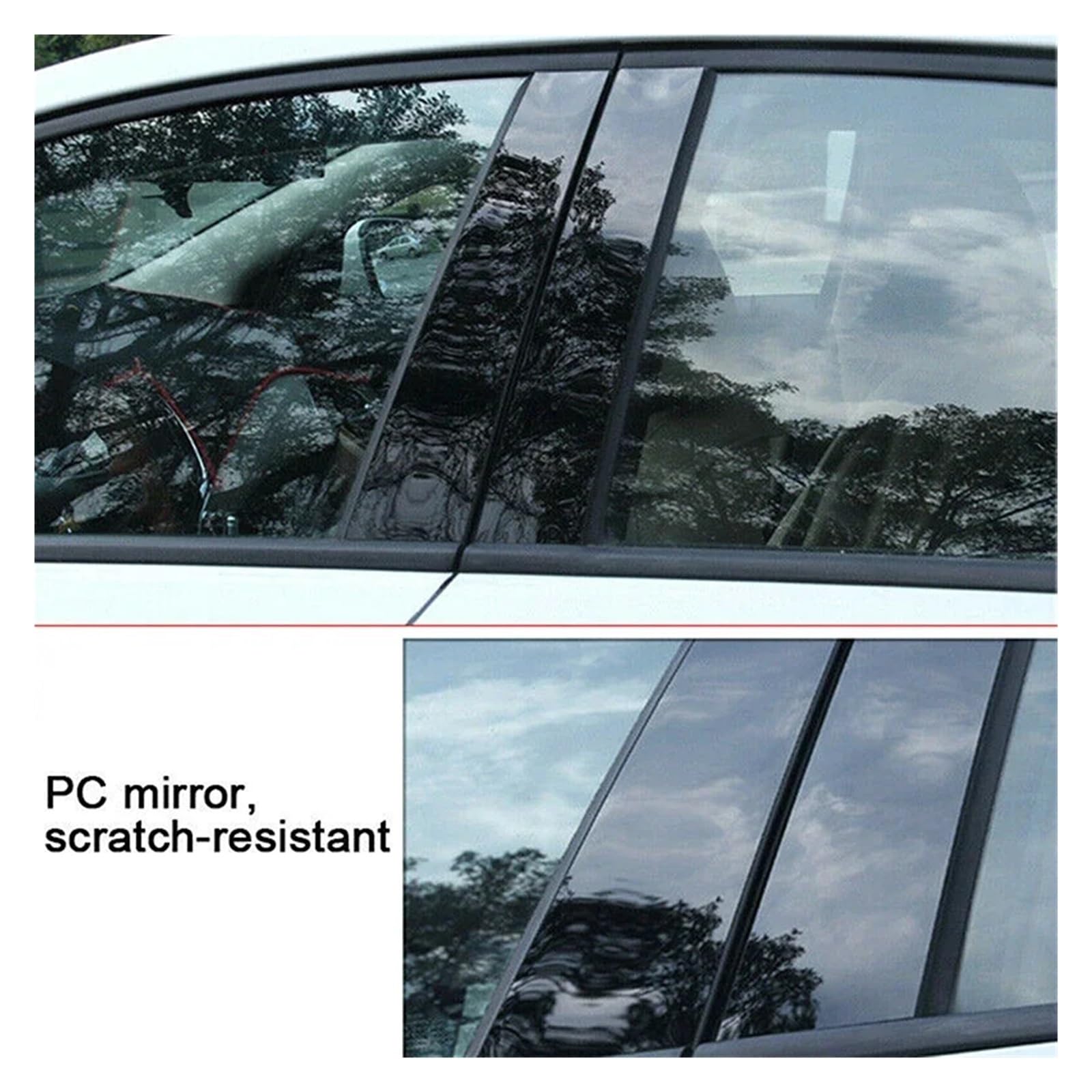 NEGRO 4Pcs Car Window Pillar Posts Door Trim Stickers Fit For Porsche Panamera 2009 2010 2011 2012 2013 2014 2015 2016 naklejka na słupek drzwi samochodu