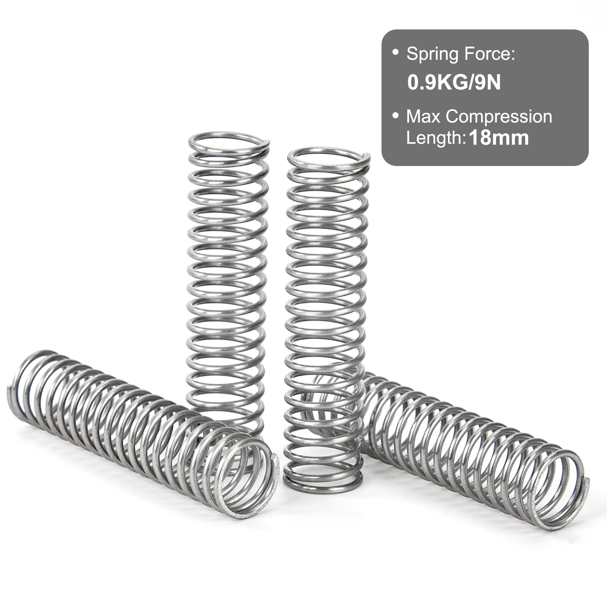 GUNGY Druckfeder Set – 10 Stück, Edelstahl 304,  Produktbild-Vorschau 3