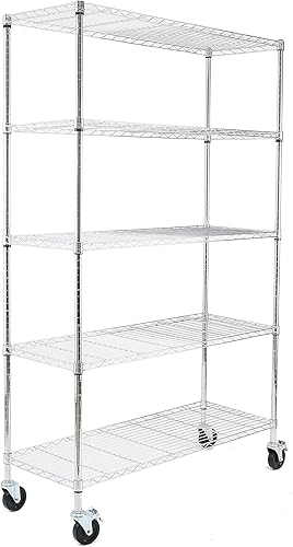 EasyGlide Adjustable 5-Tier Wire Shelving Unit