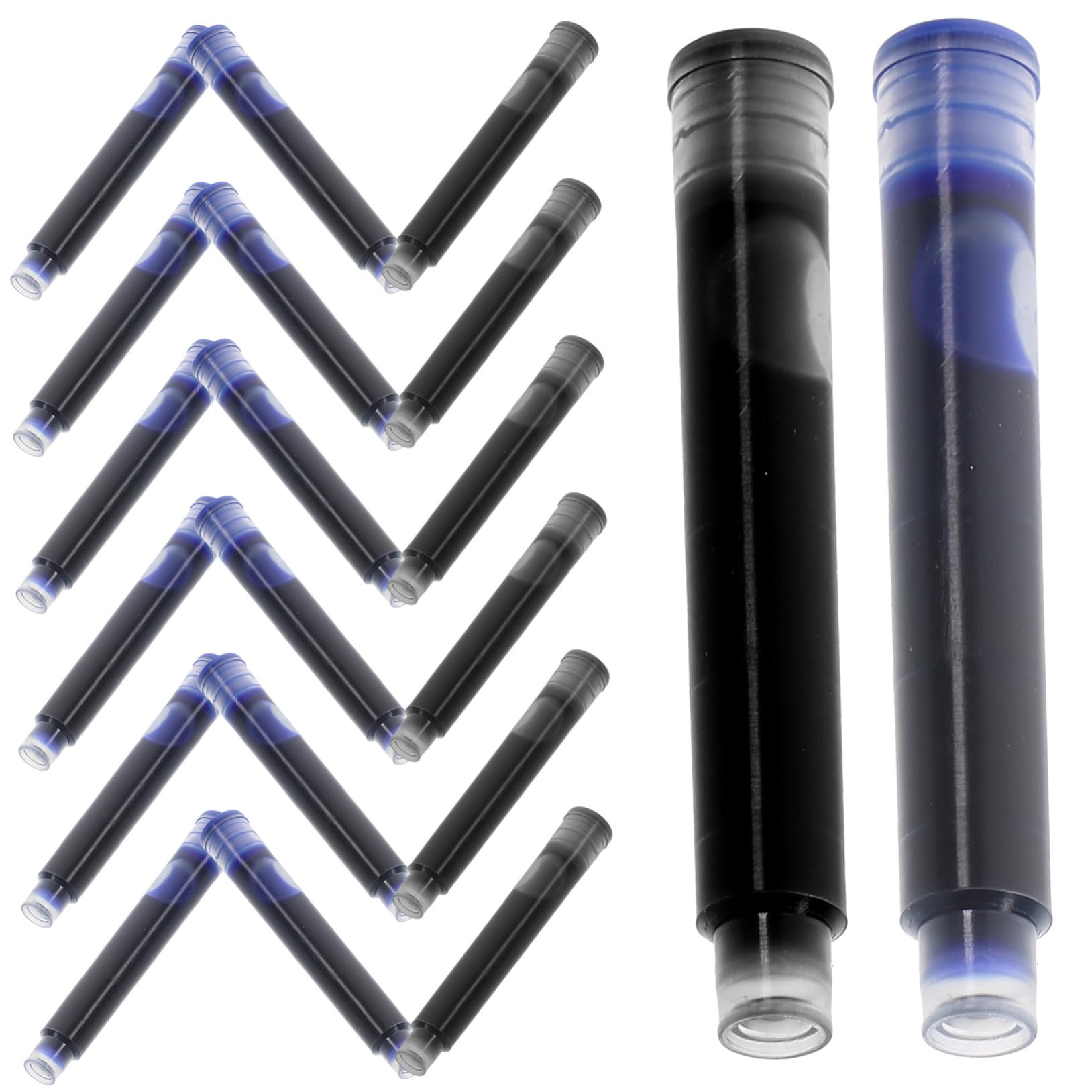 Lot de 100 recharges d'encre interchangeables pour stylo plume d'encre d'écriture consommables de bureau Recharge pour stylo plume