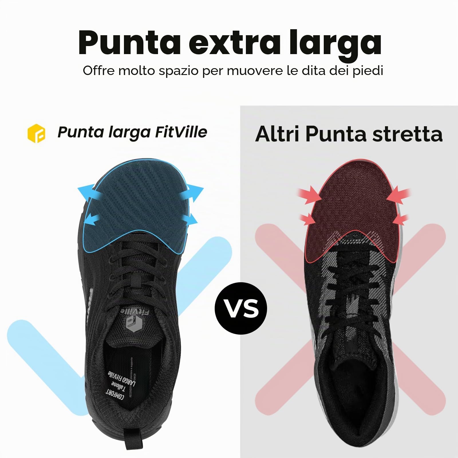 FitVille Scarpe Running Uomo Pianta Larga Sneaker Leggere Scarpe da Ginnastica da Corsa Traspiranti Jogging Scarpe Passeggio Larghe