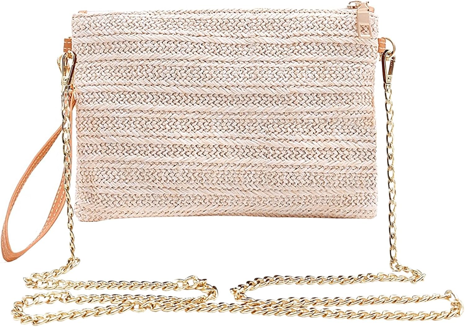 Beurlike Straw Clutch Purses for Women Beach Wristlet Wallet Small Cross body bag for Girls