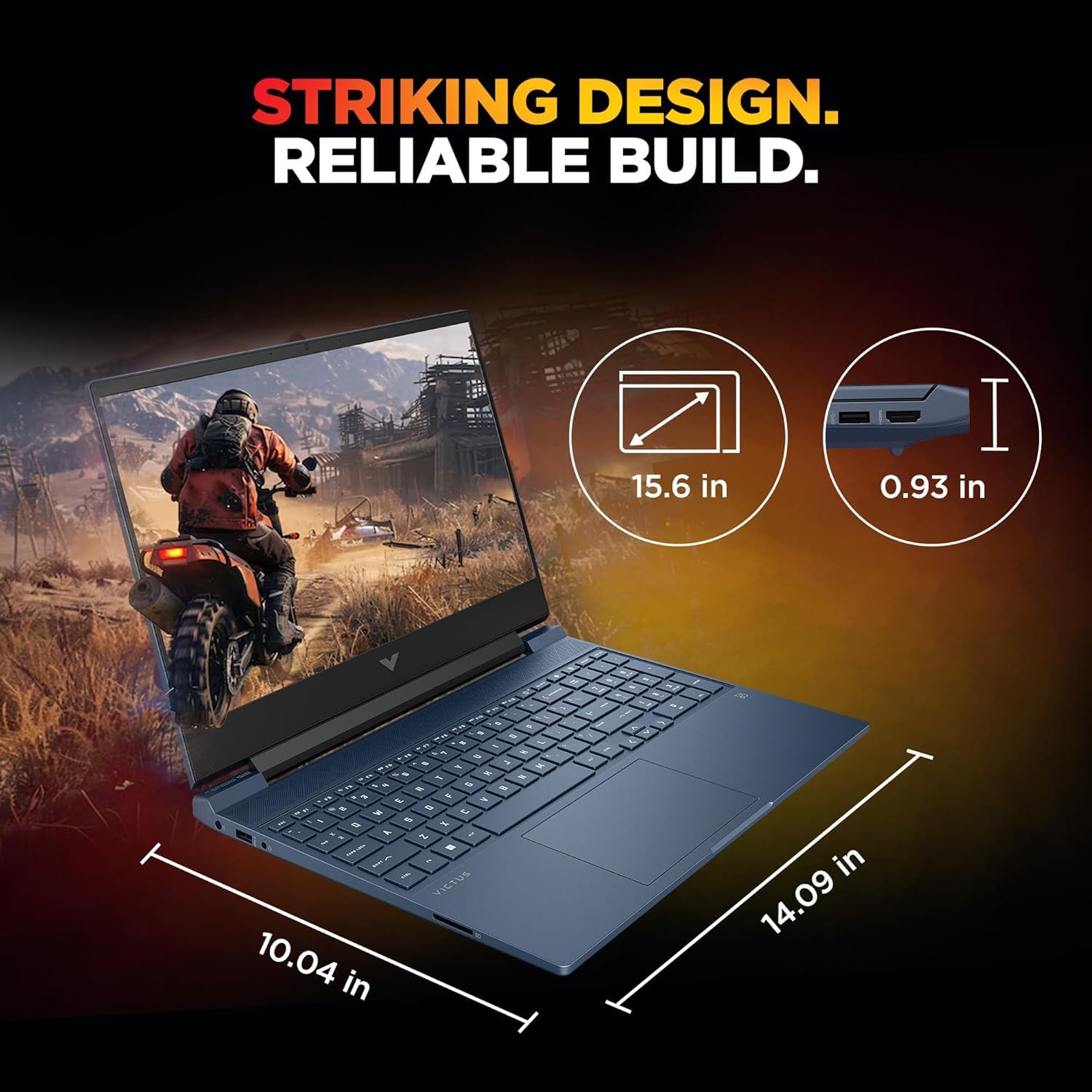 HP Victus Smartchoice, AMD Ryzen 7 7445HS, 6GB RTX 4050, 16GB DDR5(Upgradeable) 512GB SSD, 144Hz, IPS, 300 nits, 15.6''/39.6cm, Win11, Office24, Blue, 2.29kg, fb3130AX/3118AX, Xbox pass*,Gaming Laptop — Amazon image 11