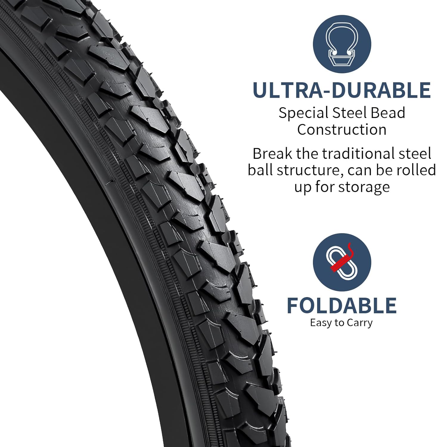 YUNSCM 2 PCS 20" Bike Tires 20x1.75/47-406 Compatible with 20 x 1.75 20X1.75 Mountain Bike Bicycle Tires (Y-672)