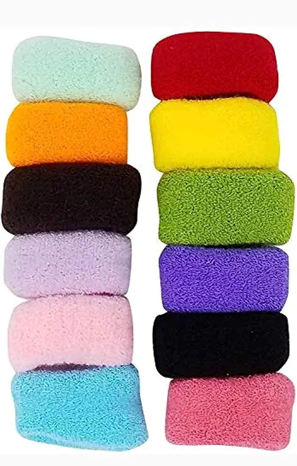 Kiyan Thick Hair Rubber Bands | Bun Ponytail Holders | Multi-Color Pack of 12 (5 Cm*5 Cm*2 Cm LBH) Extra Soft for Girls and Women (B09XMKFJHY) Amazon Price History, Amazon Price Tracker