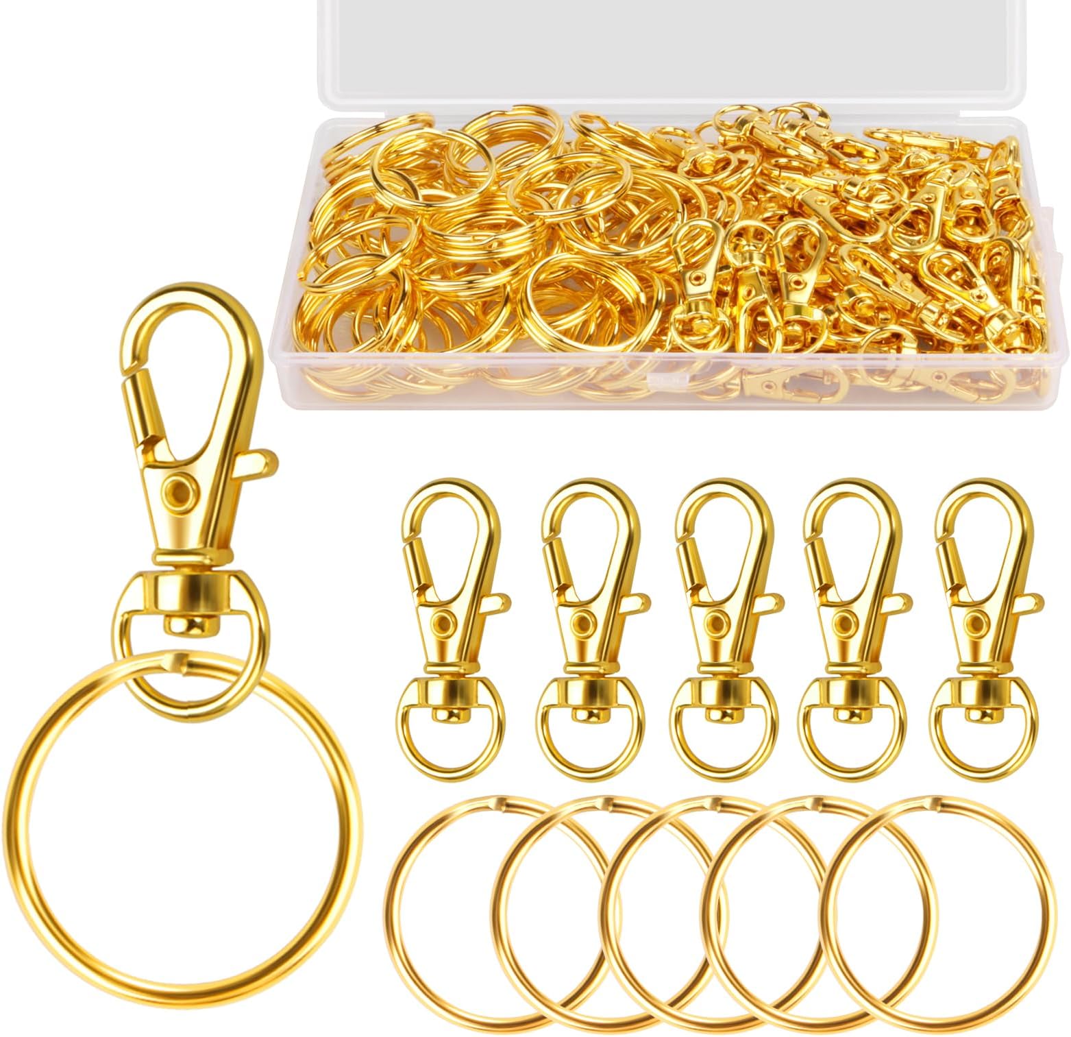 40 PCS Gold Lobster Clasps Swivel Trigger Snap Hooks, Key Chain Hooks