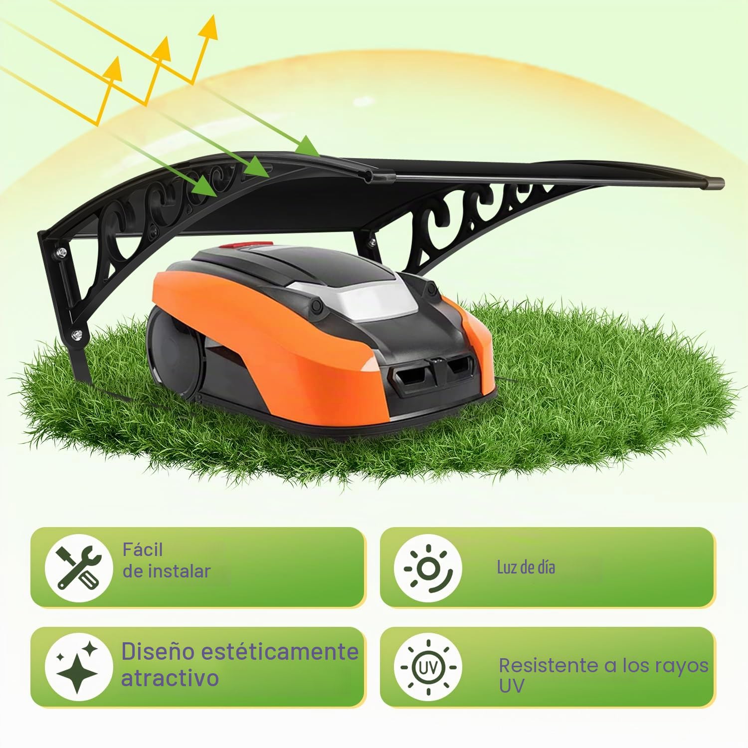 Garaje para robot cortacésped, garaje para robot cortacésped de plástico PP, casa resistente a la lluvia con protección UV para robot cortacésped, protección meteorológica para robot