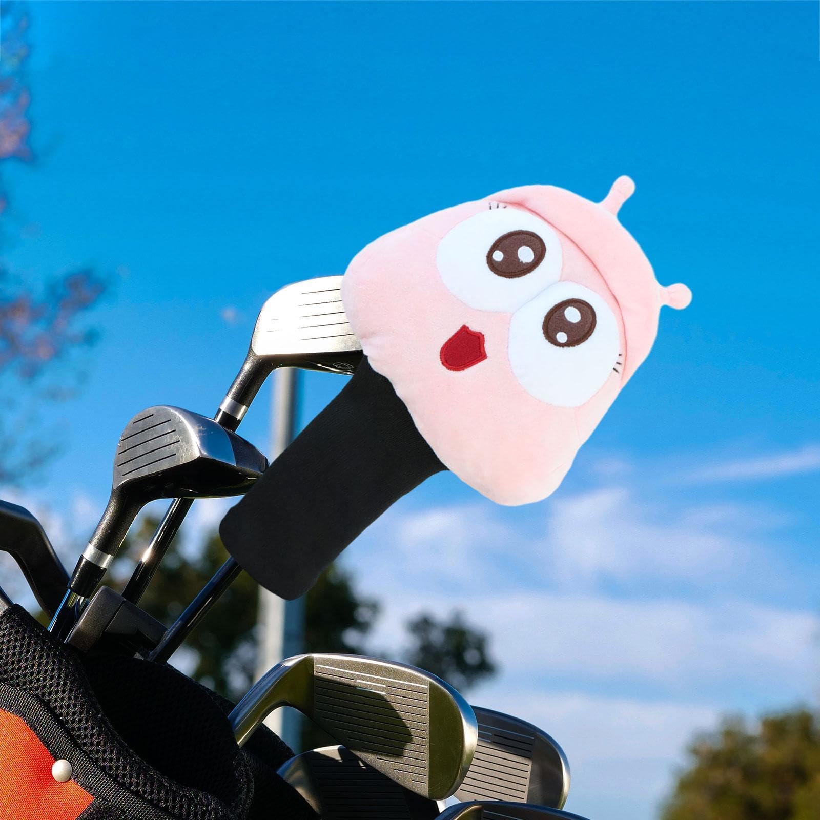 Golf Headcover Funda para Madera Cubierta Animal Peluche Tejido Protector de Cabezales Adecuado para Uso en Campo Transporte de Equipos Regalo para Ju