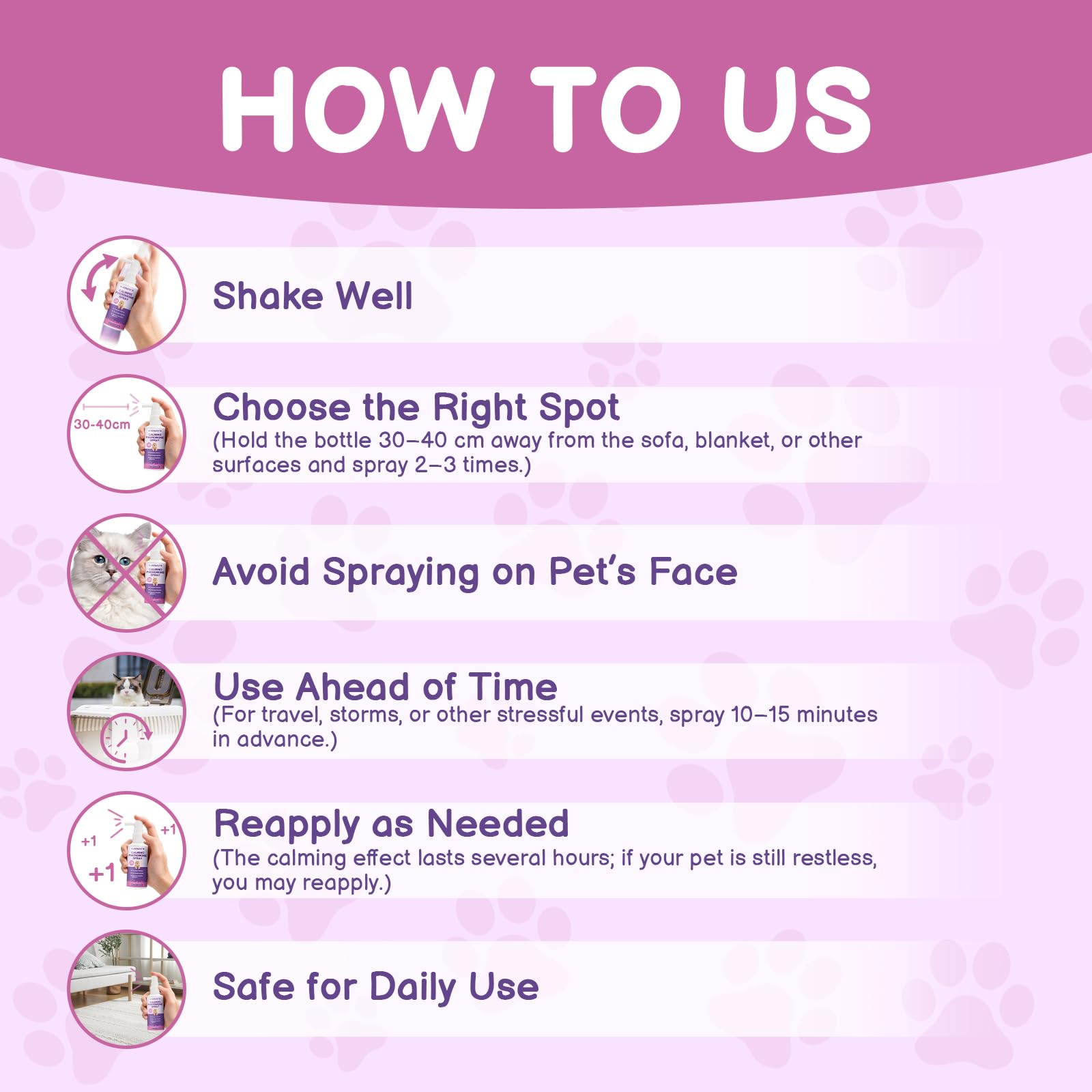 Cat Calming Pheromone Spray - Cat Calming Spray - Reduce Scratching, Fighting, Peeing, Marking - Cat Anxiety & Stress Relief - for Home, Travel, Vet Visits - with Cat Pheromone & Natural Ingredients - image 8