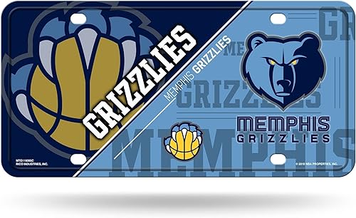 Miniatura 174 de Rico Industries Etiqueta de metal de baloncesto de la NBA de 6 x 12 pulgadas, ideal para camiones/coches/SUV