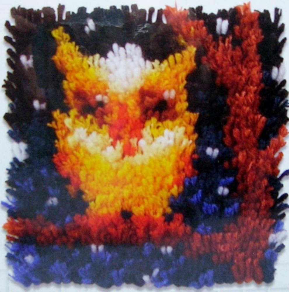 Junior- Beginner Level Latch Hook Kit, Hoot Owl - 8" X 8"