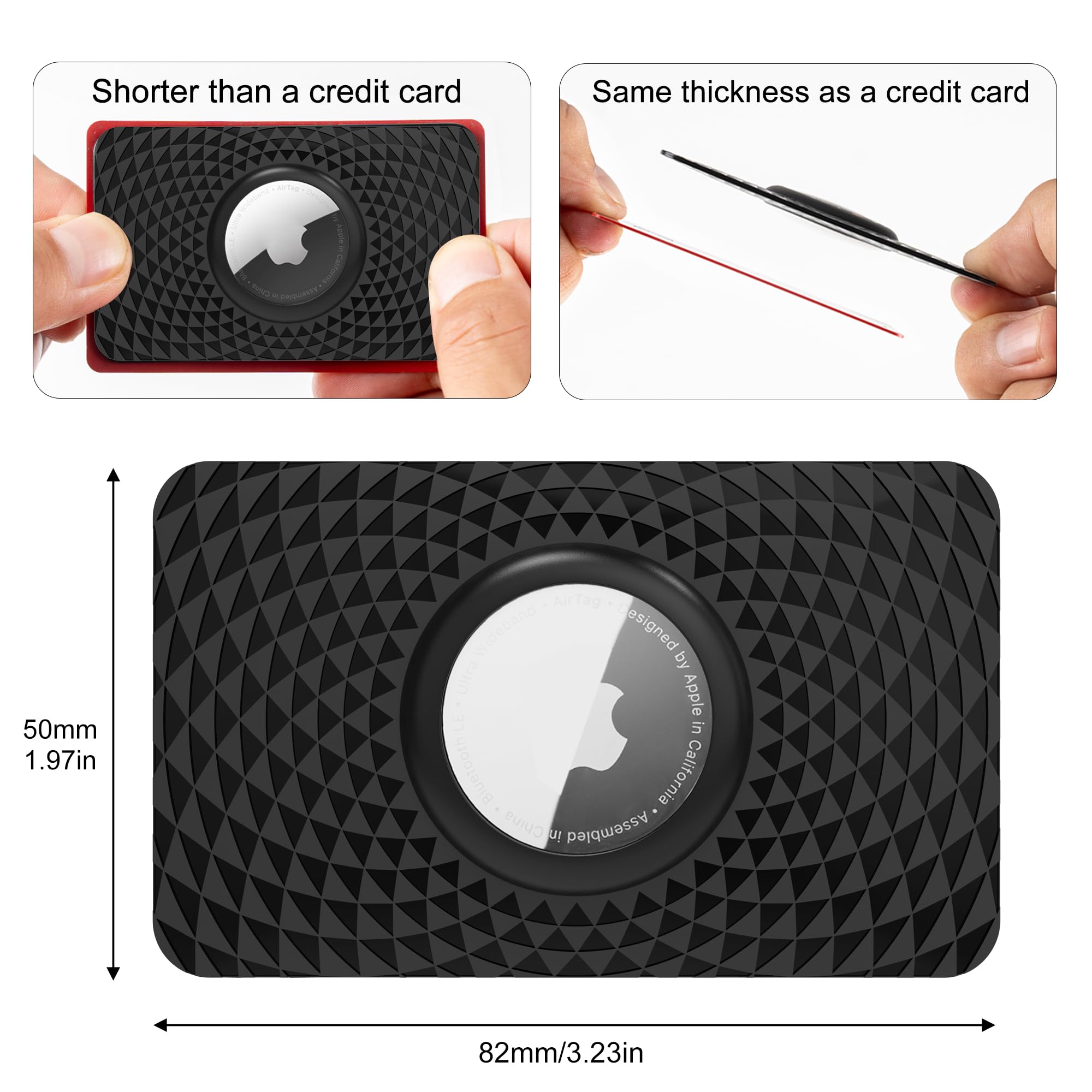 for Airtag Wallet Holder, 2 Pack Thinnest Card Case for Airtag, Stays Hidden, for Purse, Handbag, Backpack Wallet, Clutch, Billfold