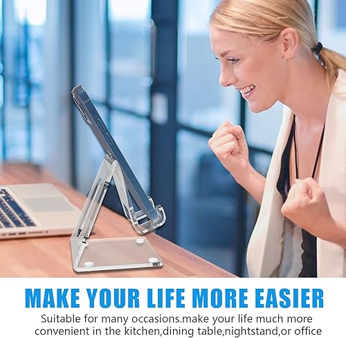 Miniatura 5 de Soporte acrílico para teléfono celular para escritorio, soporte de teléfono para oficina, soporte de teléfono portátil, compatible con iPhone 14 13