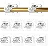 10Pcs Self-Adhesive Curtain Hooks,Self-Adhesive No Drill Transparent Curtain Rod Brackets Towel Rod Drapery Hook Holder for Kitchen Heavy Duty Adjustable Bedroom Bathroom