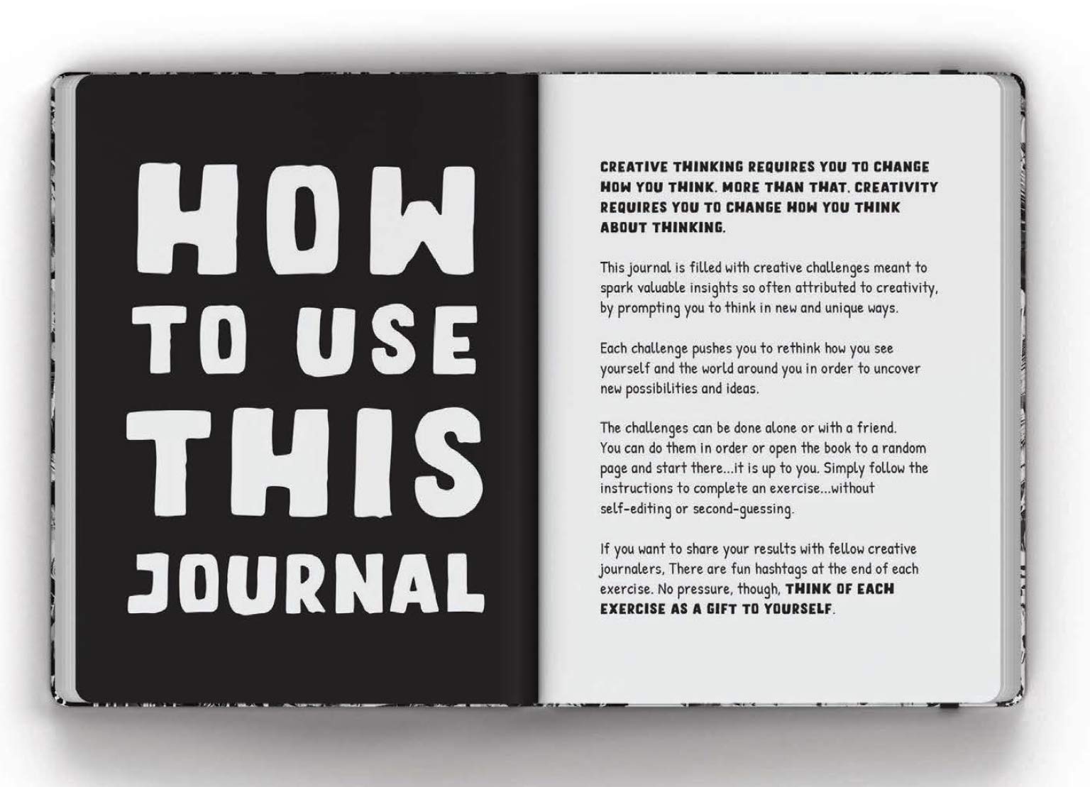 Creative Thinking Journal: sfide divertenti e creative progettate per aumentare la tua creatività.