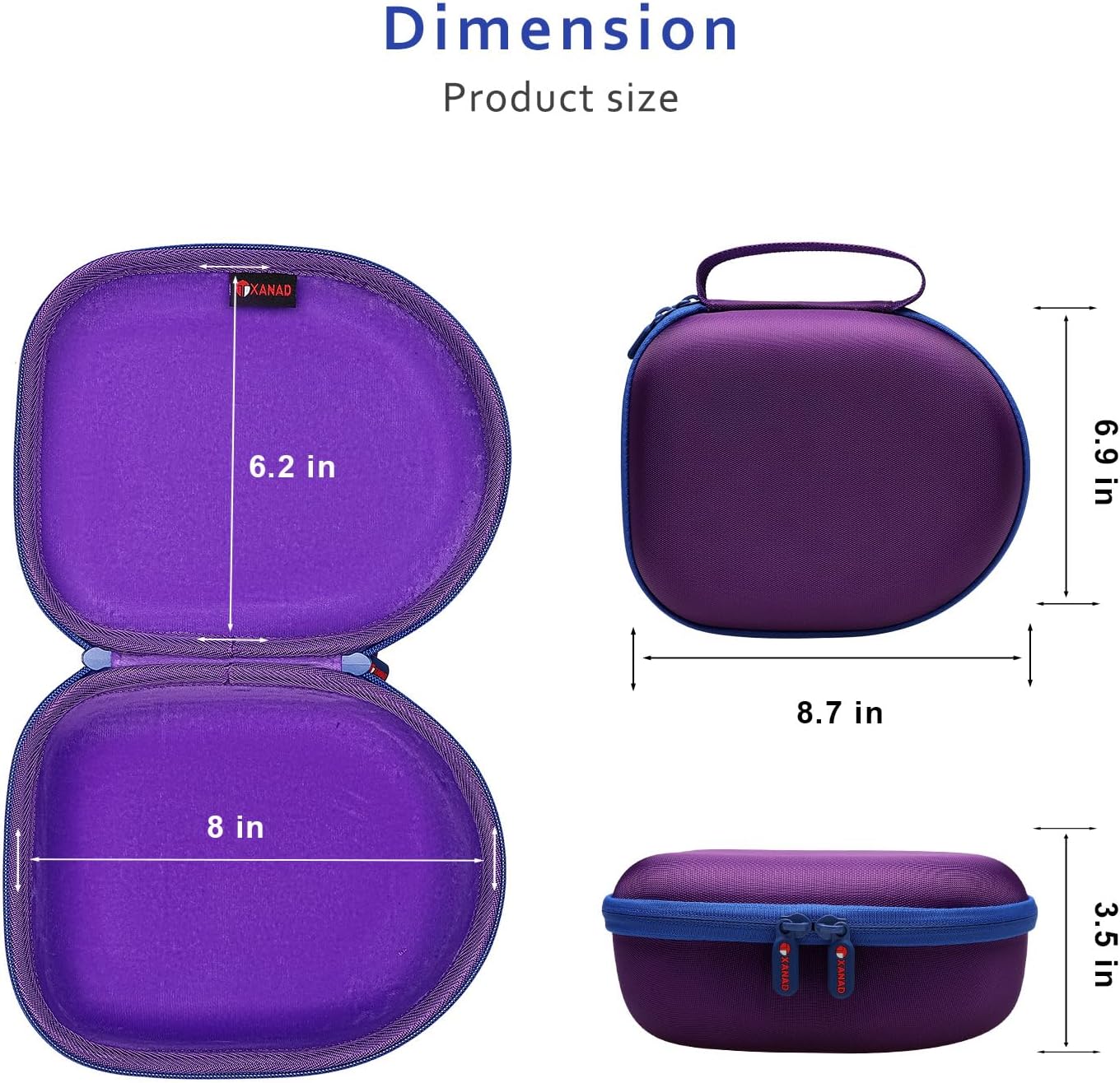 Headphone Headset Case for Beats, Sony, Raycon, JBL, OneOdio, TOZO, SteelSeries, Jabra, Audio-Technica & Sennheiser Headphones(Outer Purple+Inner Purple) - Image 4
