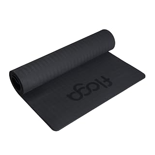 Floga BALANCE PRO 6mm TPE Yoga Mat Eco-Friendly, Non-Slip & Lightweight Exercise for Home Workouts, Gym, Pilates & Outdoor Fitness | Durable, Sweat-Resistant & Anti-Tear Mat for Men & Women – Black