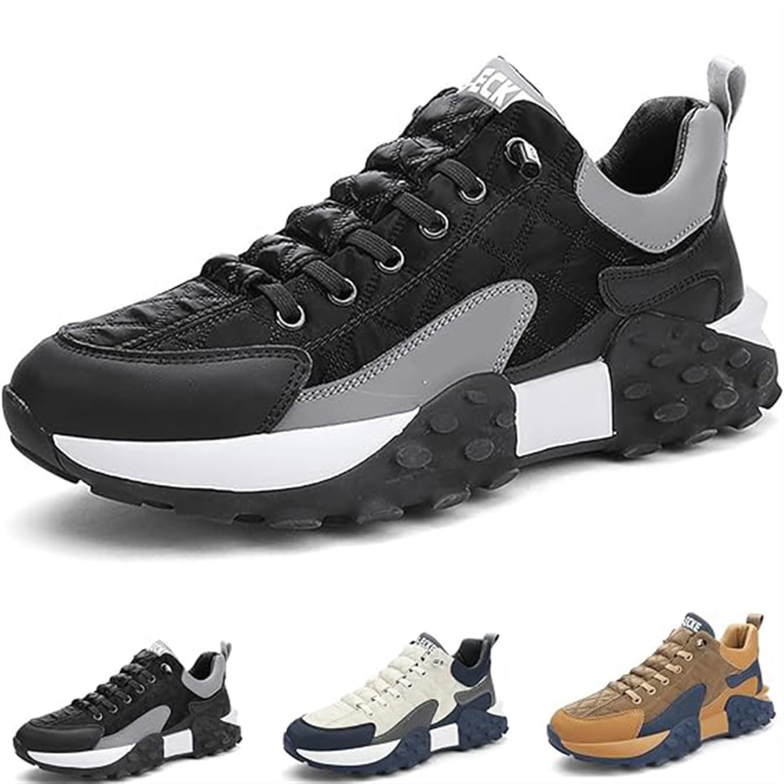 Zapatillas Ortopédicas Cómodas para Hombre 2024, Zapatos sin Cordones Perfectos para Caminar y Aliviar el Dolor de Pies Softsfeel (Color: Black, Talla: 42)