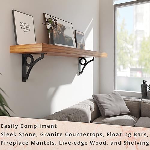 Miniatura 6 de Starby Park Circle Designer Series - Soportes decorativos resistentes para repisas y encimeras. Ménsulas bellamente hechas para chimenea,