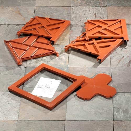 Miniatura 3 de Miles Kimball Chippendale - Maceta color terracota, soporte para plantas para jardín, patio y césped, 14  pulgadas cuadradas x 13  de alto en total