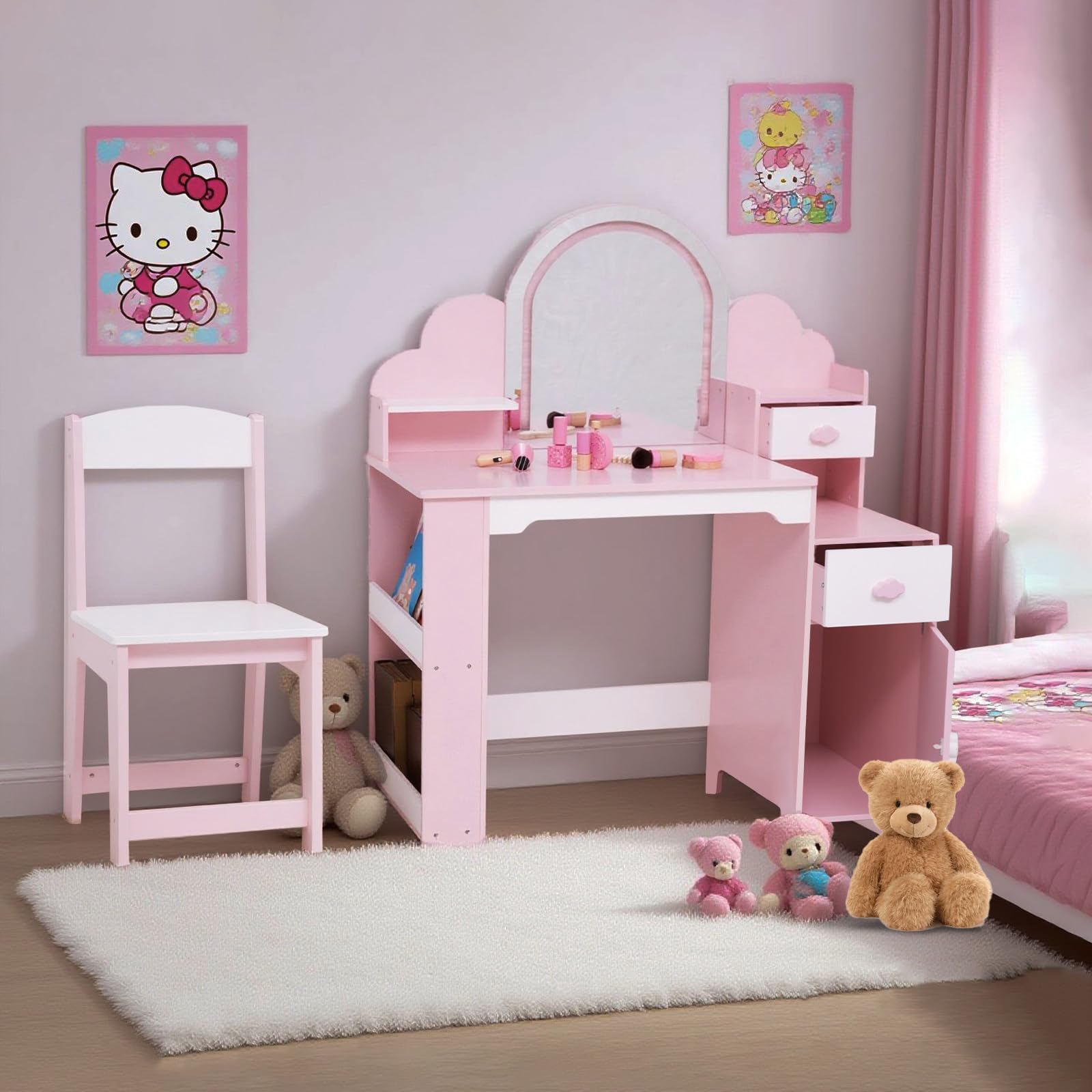 Amazon.com: OgiOgi Kids Vanity with 3 Adjustable Lighted, Random