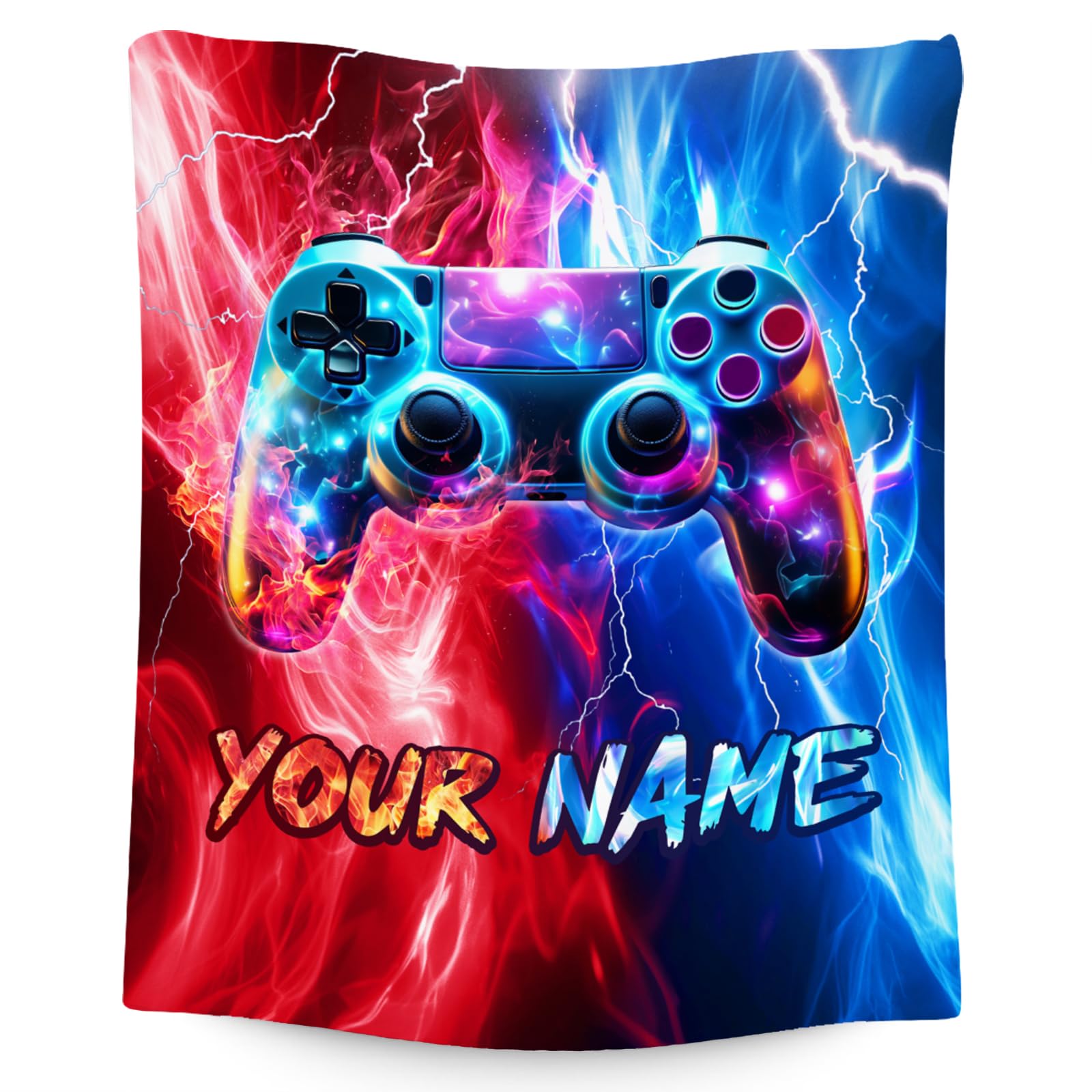 Kids Throw Blanket - Gamer Blanket for Boys - Soft Flannel Blankets for Sofa Living Room - Personalized Gifts for Game Lovers - 4 Size Options