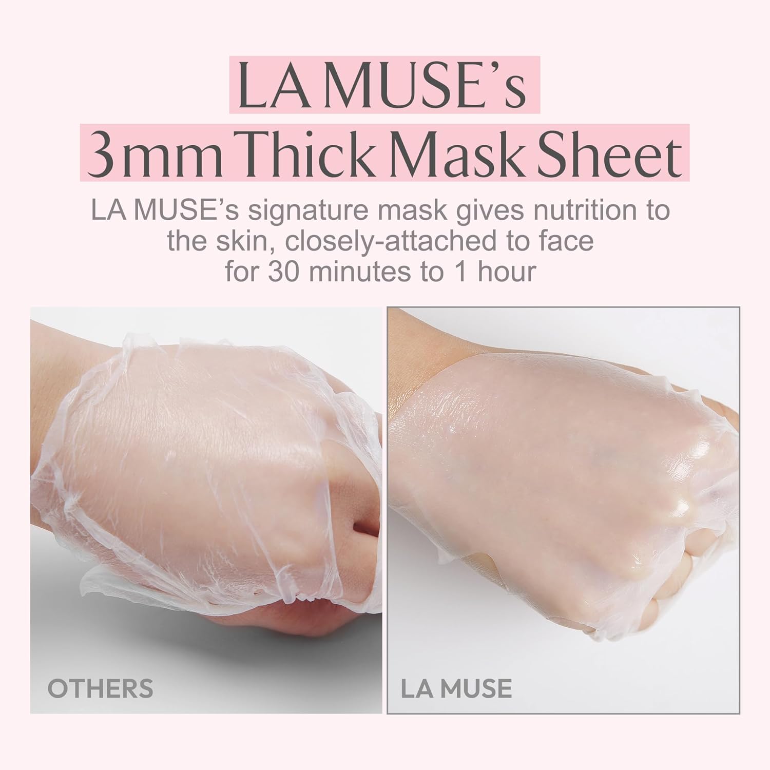 LA MUSE Biocellulose Signature Face Mask(5ea) | Deep Hydrating, Tightening & Firming Care for Skin Repair | Rejuvenating & Moisturizing | Cooling & Soothing Sensitive Skin | Face Mask Korean Skin Care - Image 4