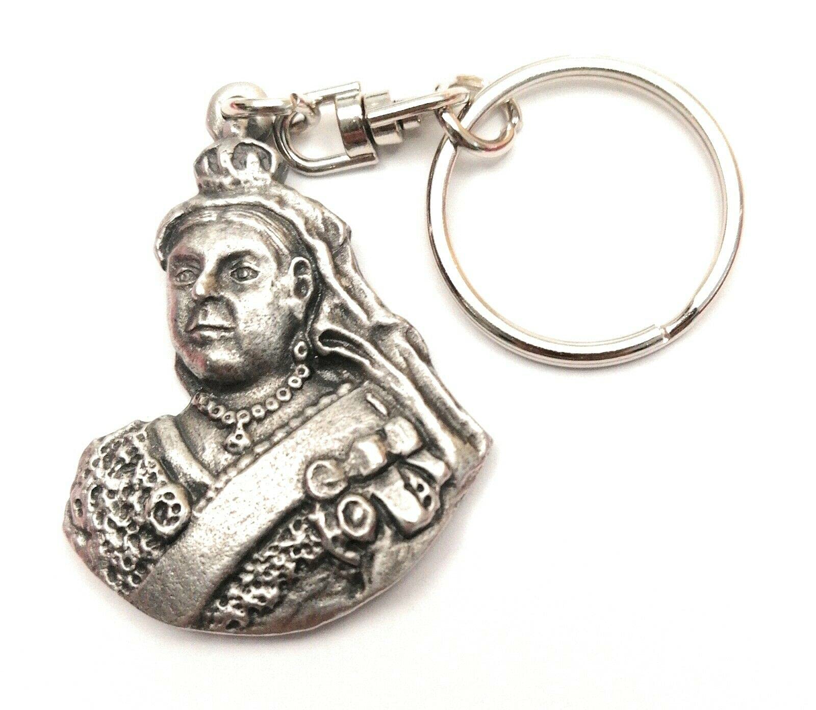 Fine Pewter Queen Victoria Keyring with Gift Pouch