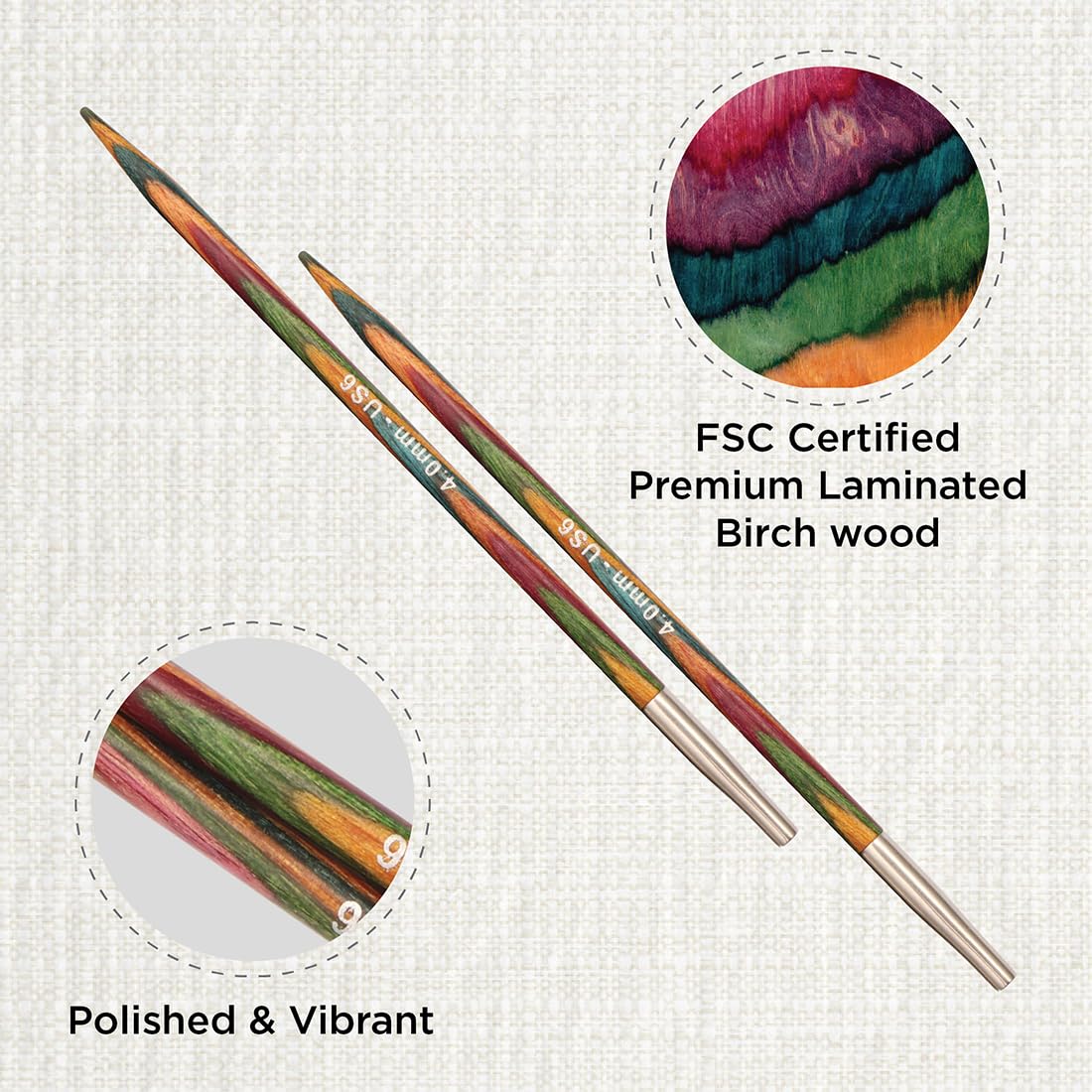 Knit PRO Symphonie Punte intercambiabili per Ferri circolari 100 mm Misure 4.0