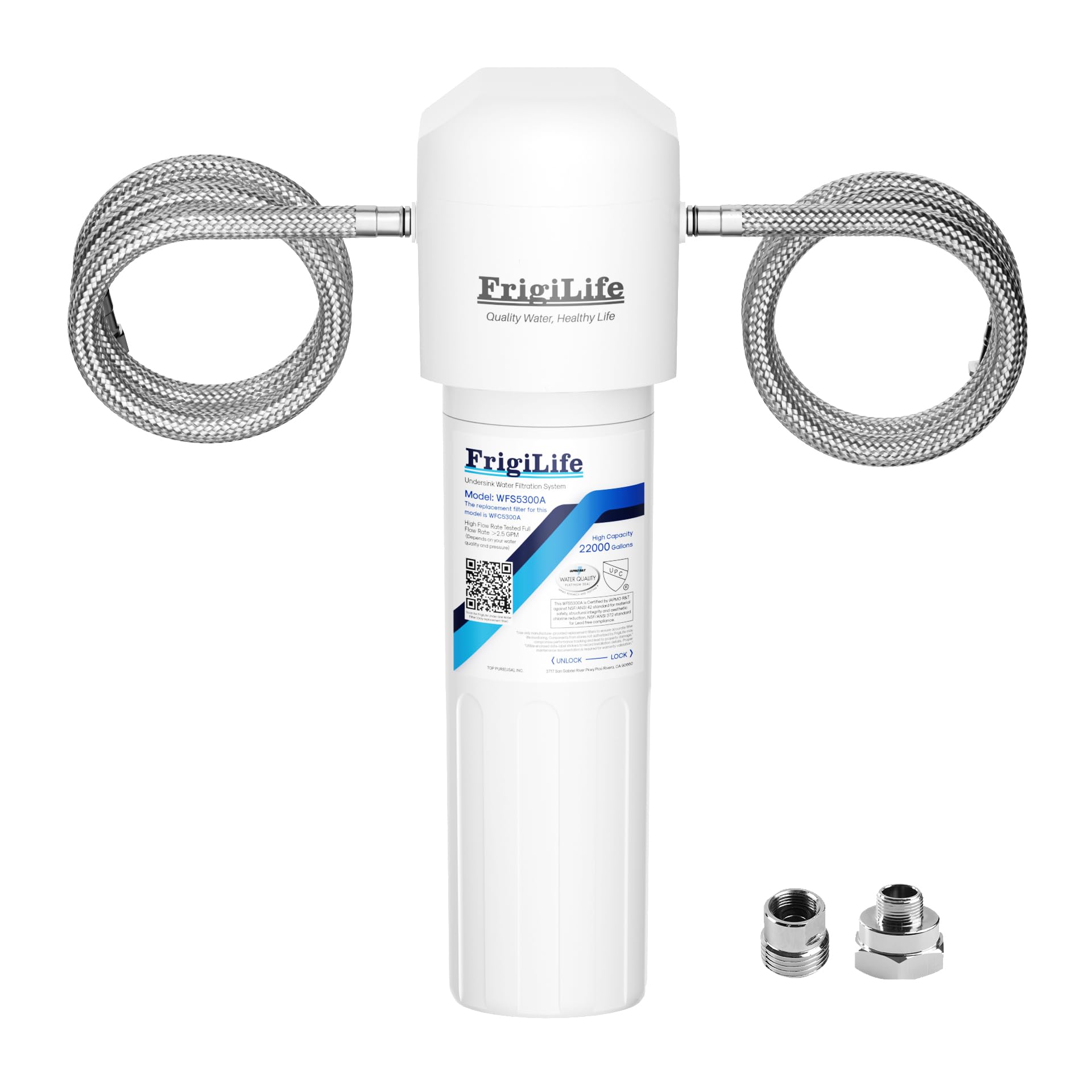 WFS5300A Under Sink Water Filter System 3 Years 22000 Gallons Under Counter Direct Connect Kitchen Faucet Reduces PFAS