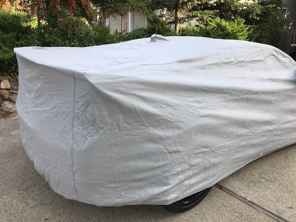 CarsCover Custom Fits 2017-2021 Chevy Camaro Coupe ZL1 1LE Rear Spoiler Car Cover for 5 Layer Gray Ultrashield — view 3