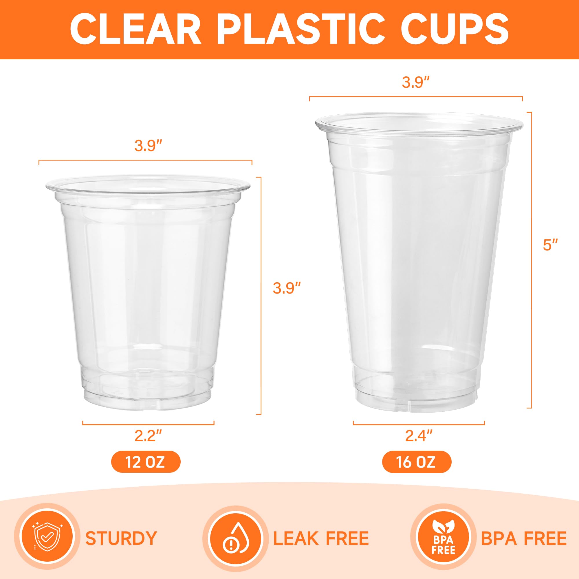 Amazon.com: Custom Plastic Cups with Logo  12oz/16oz Clear PET Disposable  Cups, 100 Pack, Personalized Drink Cups for Iced Coffee, Smoothies, Events,  Parties, Business Branding : Health & Household
