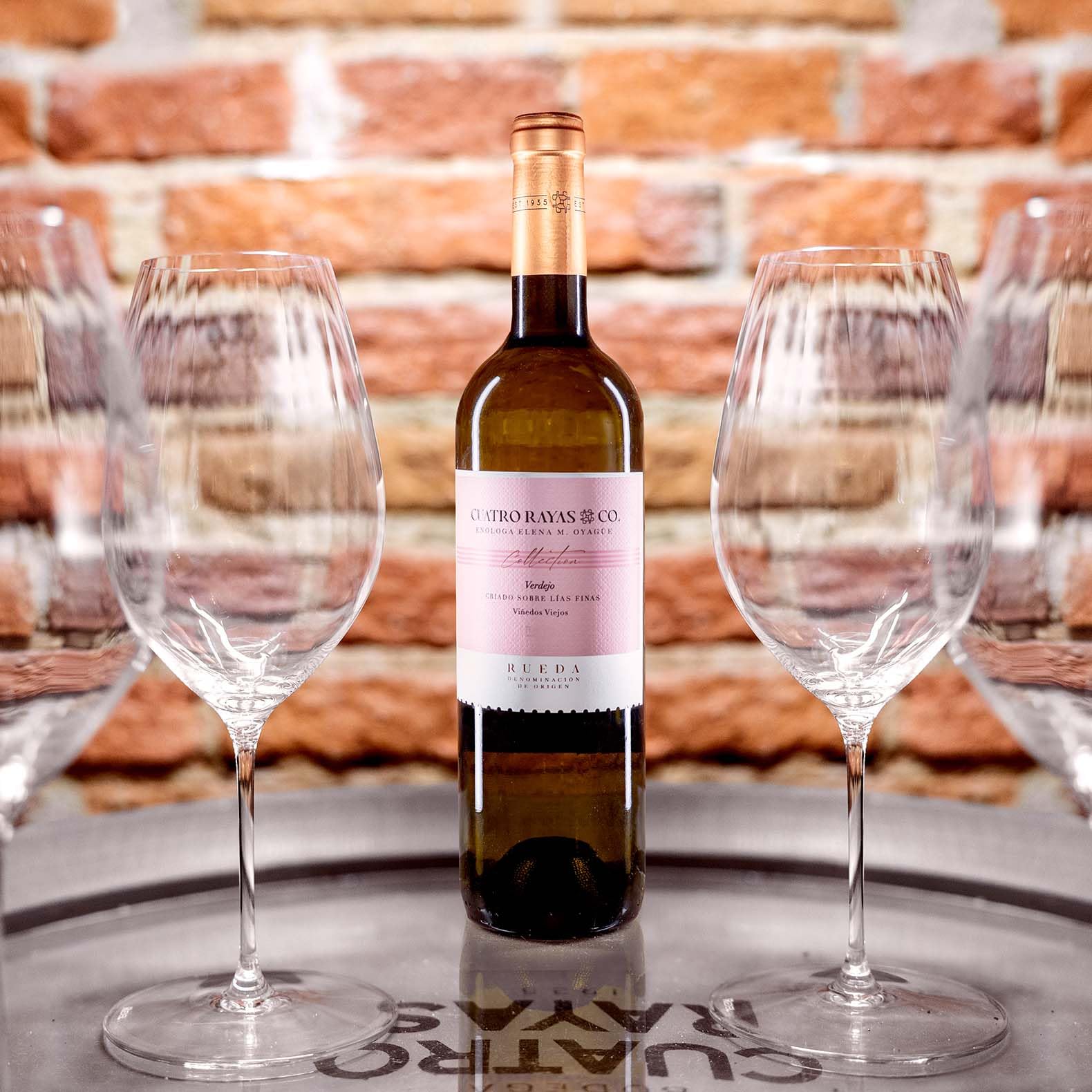 Cuatro Rayas Elena Collection Verdejo DO Rueda (6 Botellas x 750ml) | Vino blanco Verdejo sobre lías