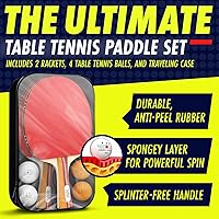 Vista 2 de NIBIRU SPORT Professional Ping Pong Paddle Sets, 2 Paddle or 4 Paddle Table Tennis Set with Tournament Quality Balls and Carry Bag/Storage Case
